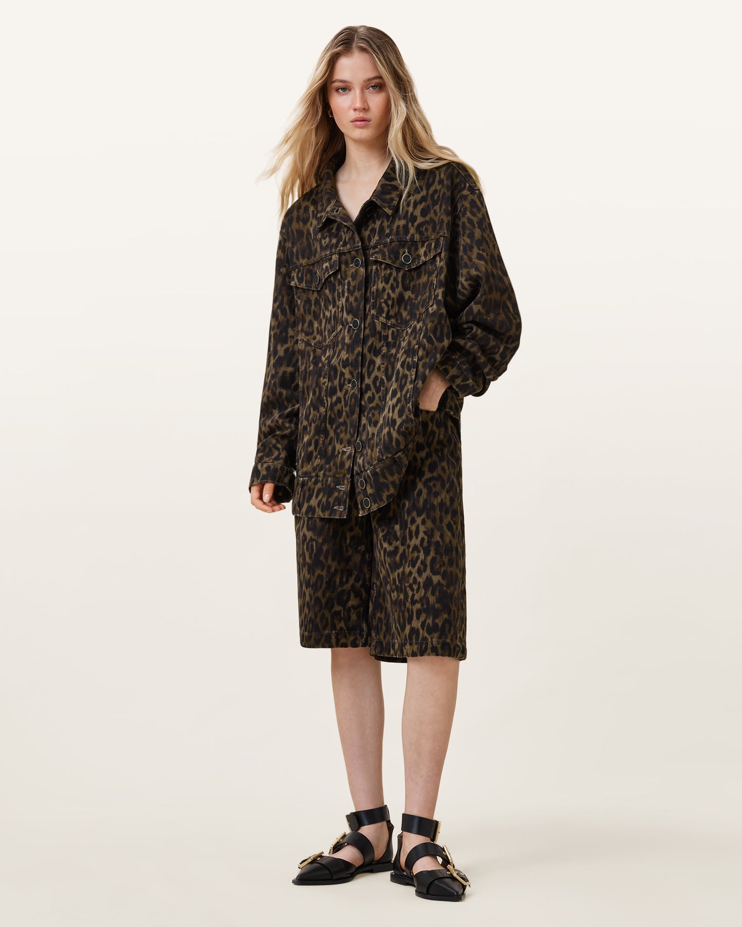 LEPPO BROWN Color Willow Denim Jacket from AllSaints