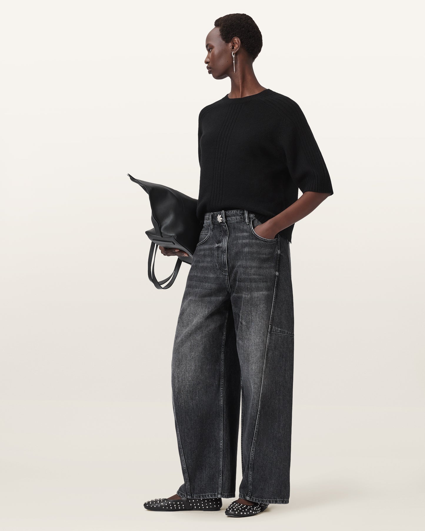 Black Color Nix Tee from AllSaints