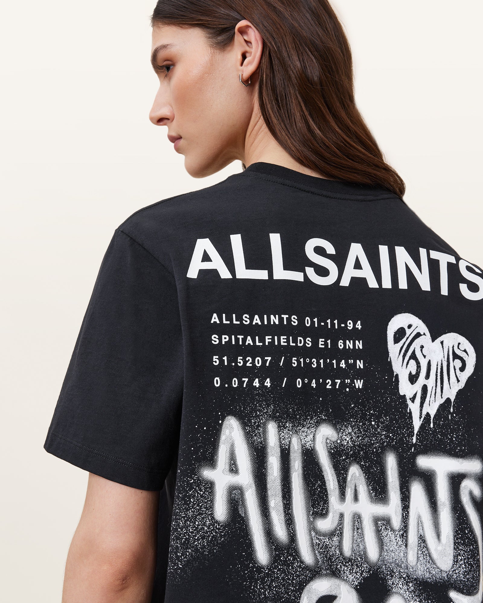 Black Color Poster Boyfriend Tee from AllSaints
