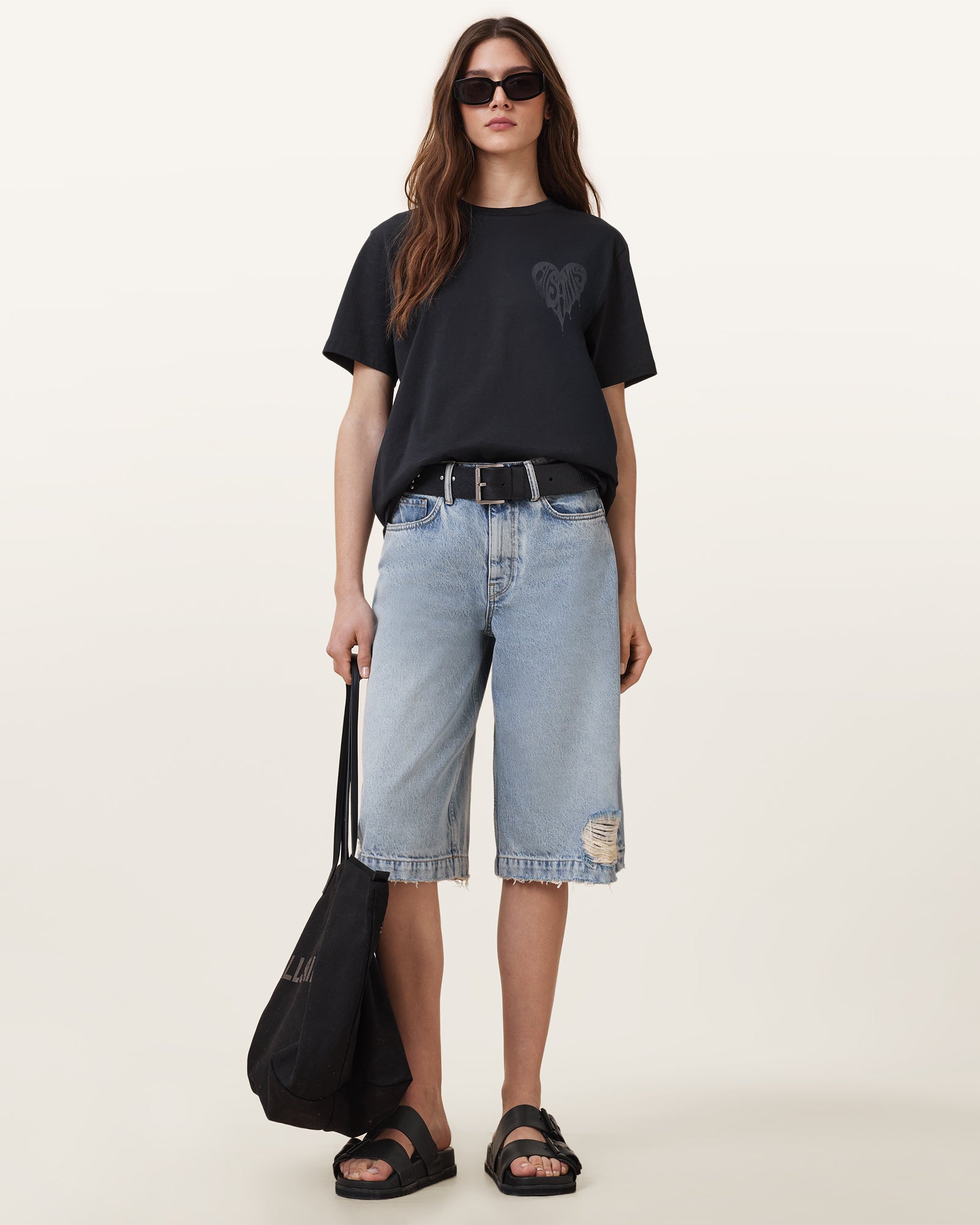 Black Color Poster Boyfriend Tee from AllSaints