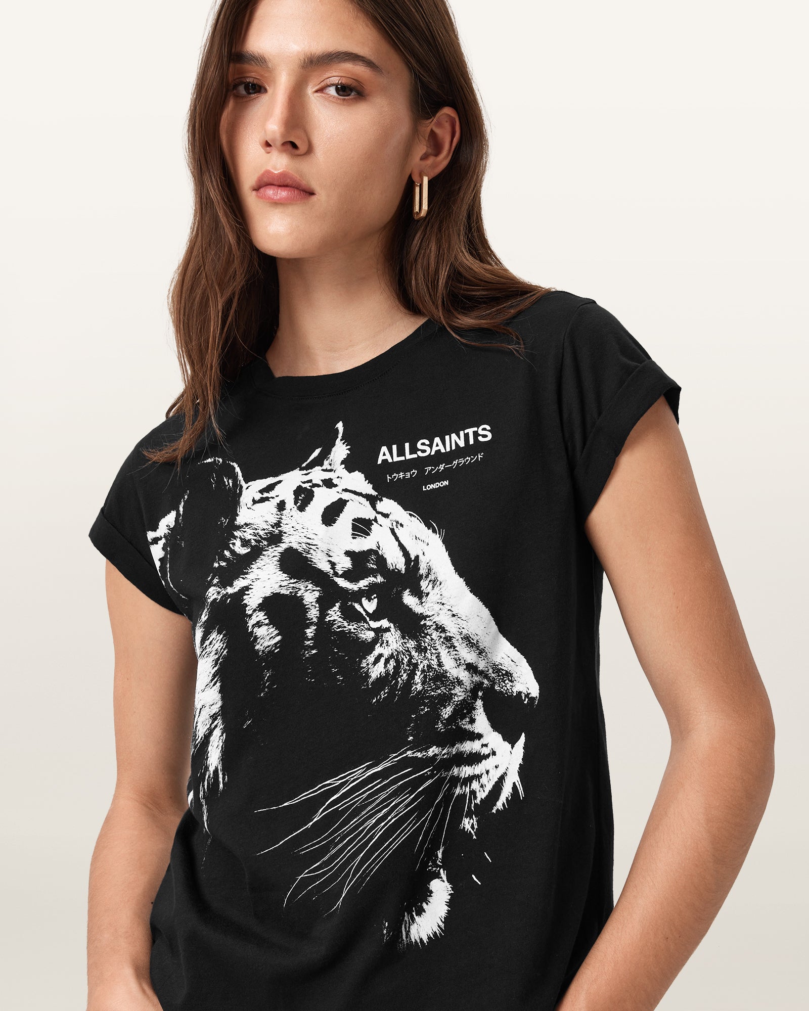 Black Color Ivana Anna Tee from AllSaints