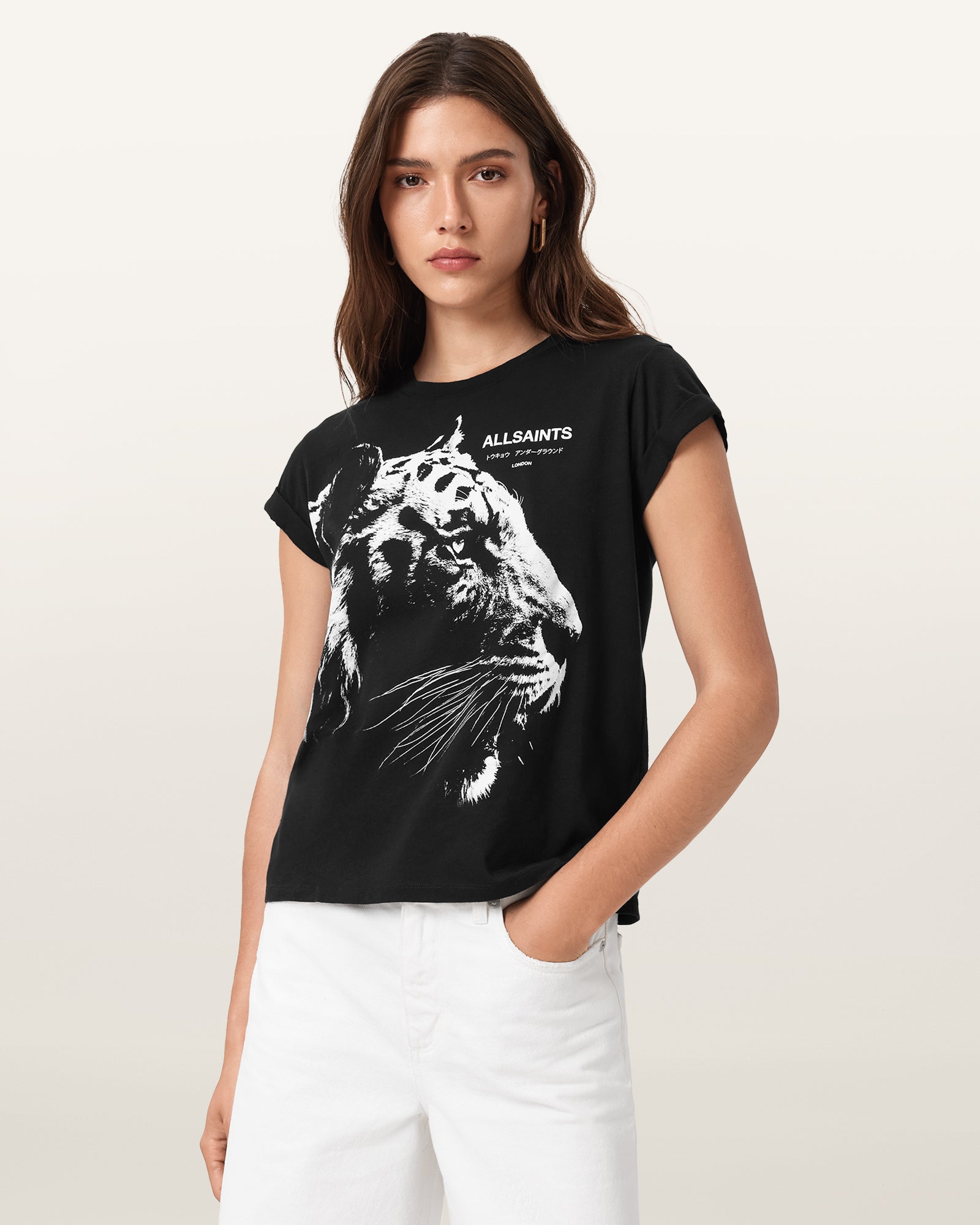 Black Color Ivana Anna Tee from AllSaints