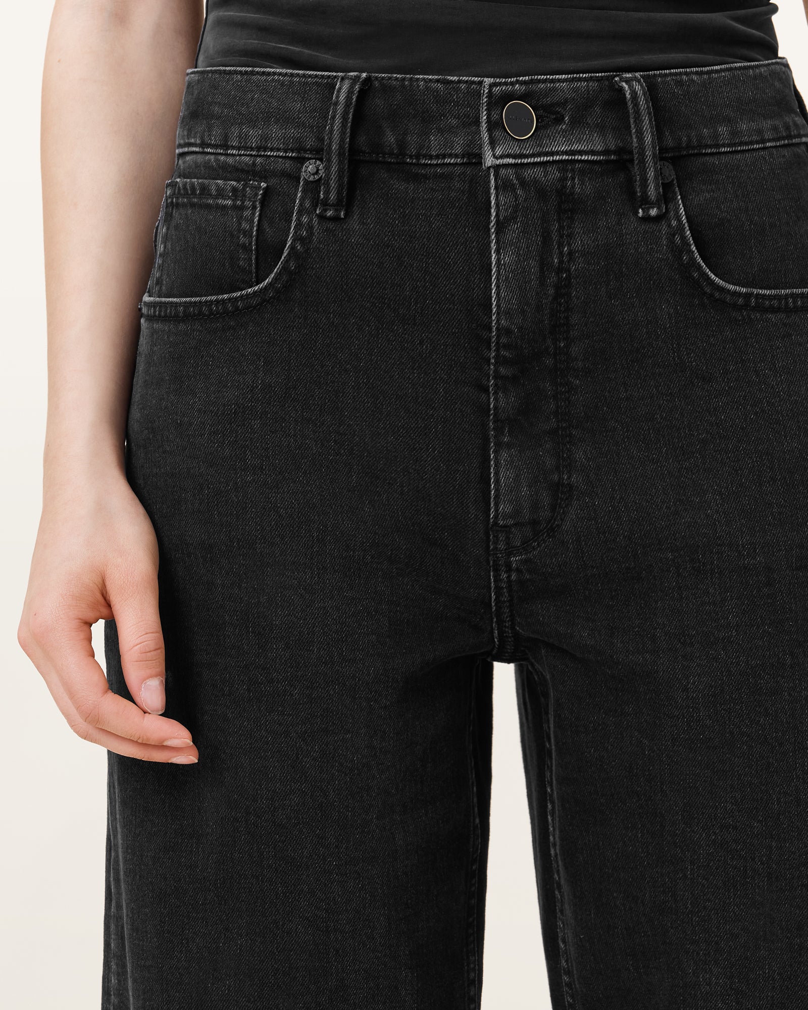 Washed Black Color Sadie Barrel Jean from AllSaints