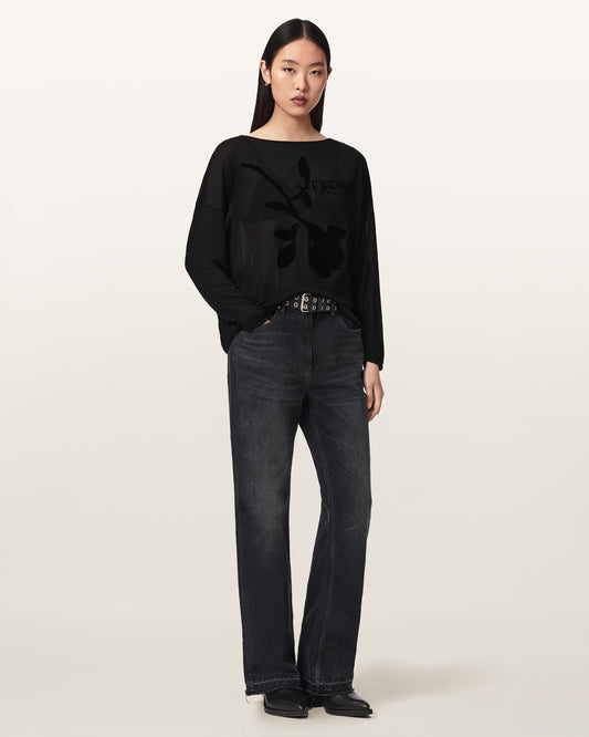 Black Color Athea Rita Tee from AllSaints