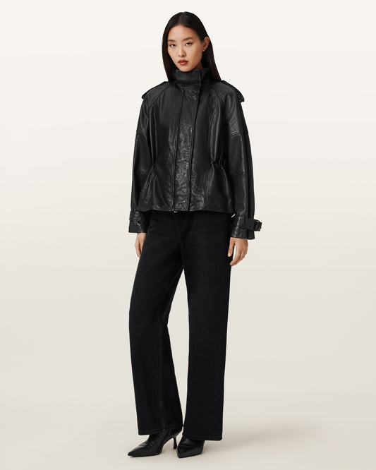 Black Color Serne Leather Jacket from AllSaints