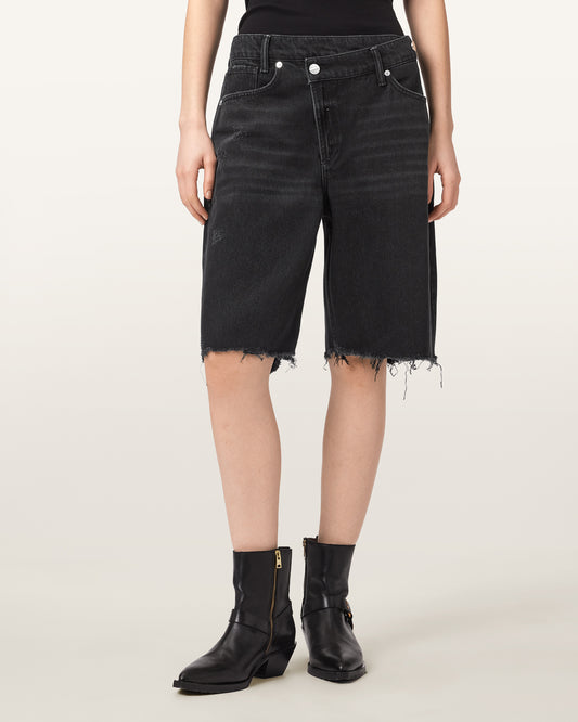 Washed Black Color Aki Crossover Short from AllSaints