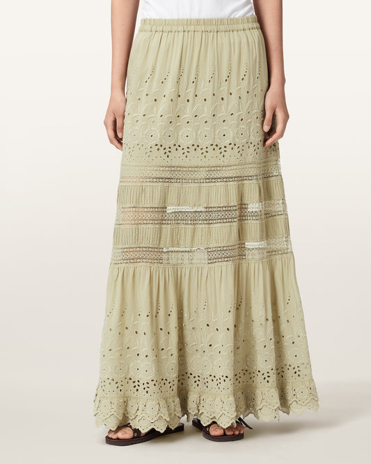 HAZE GREEN Color Camille Skirt from AllSaints