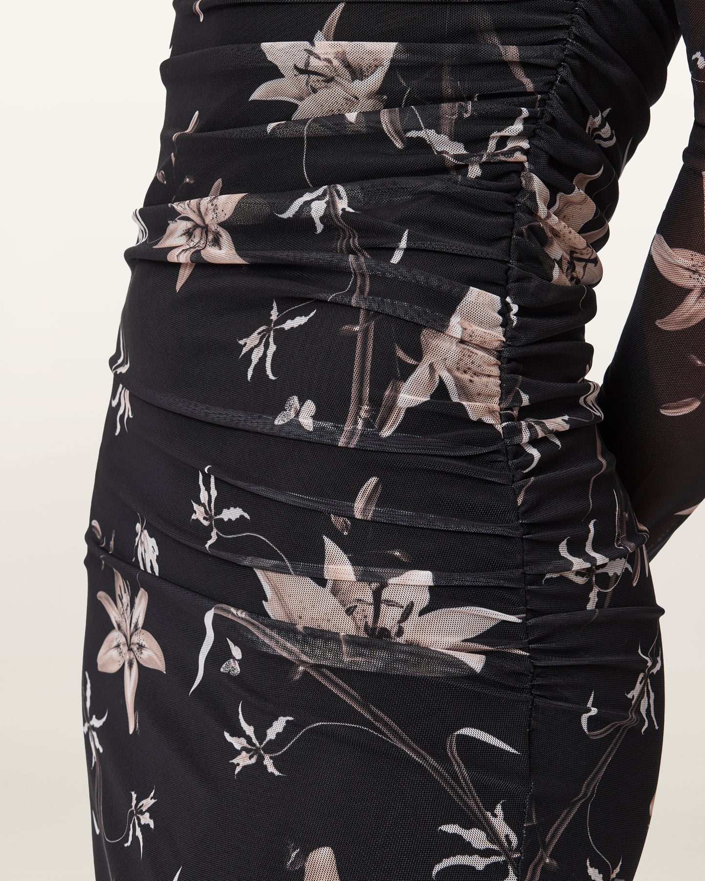 PETRA SEPIA BROWN Color Caia Mesh Dress from AllSaints