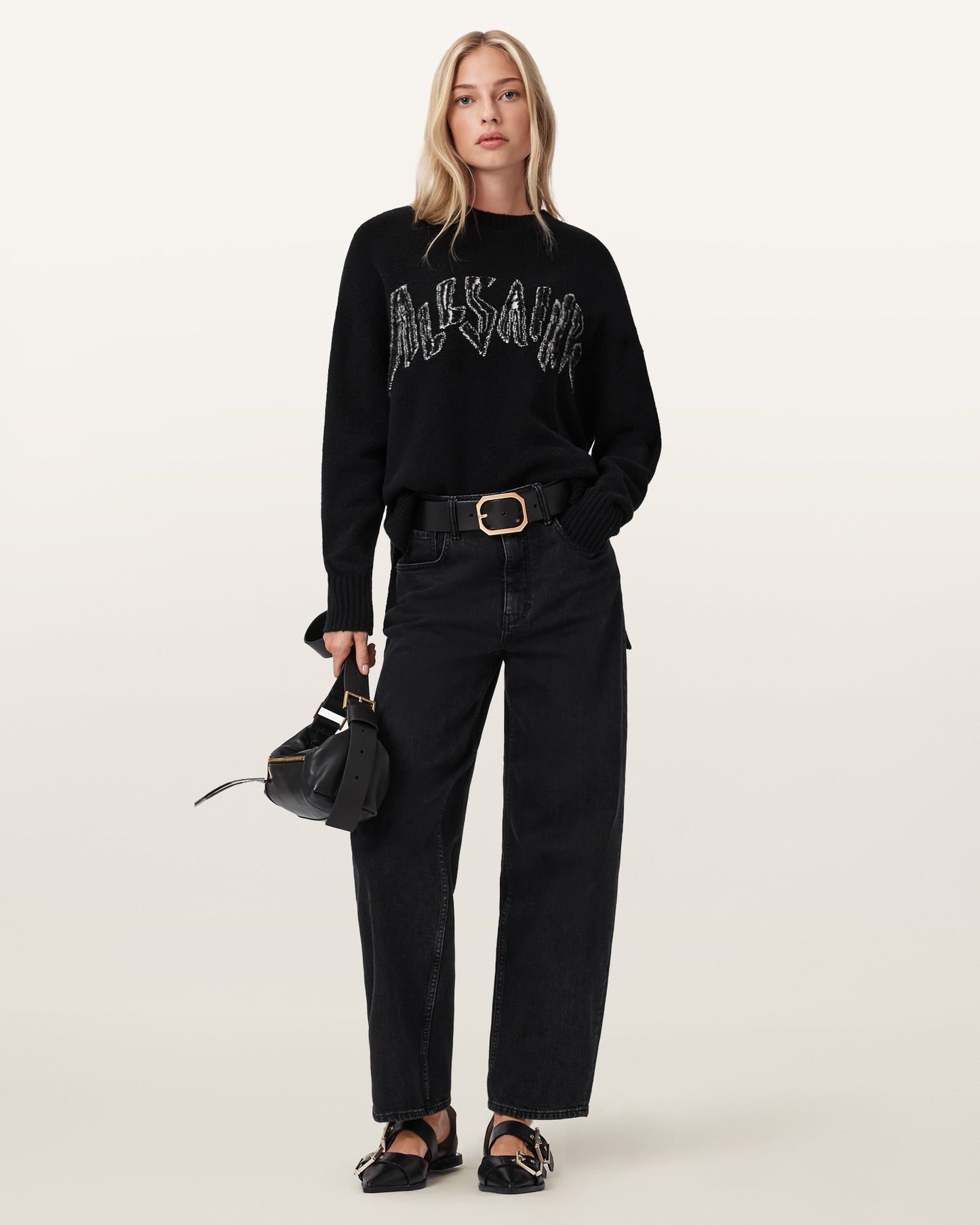 BLACK/CHALK WHITE Color Zinc Jumper from AllSaints