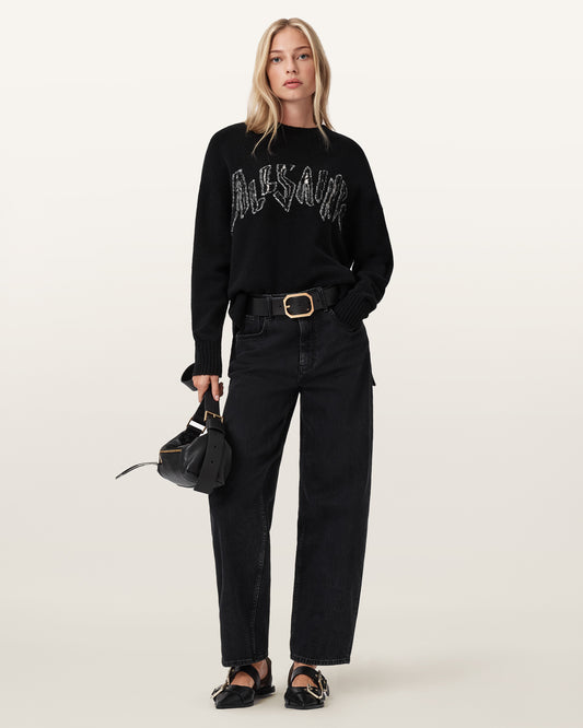 BLACK/CHALK WHITE Color Zinc Jumper from AllSaints