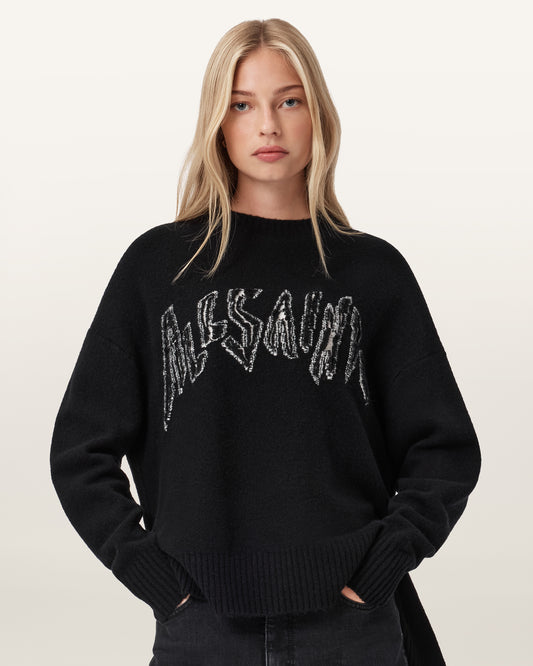 BLACK/CHALK WHITE Color Zinc Jumper from AllSaints