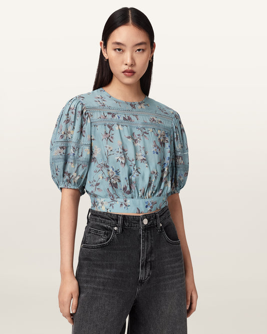 VINE LAKE BLUE Color Peony Top from AllSaints
