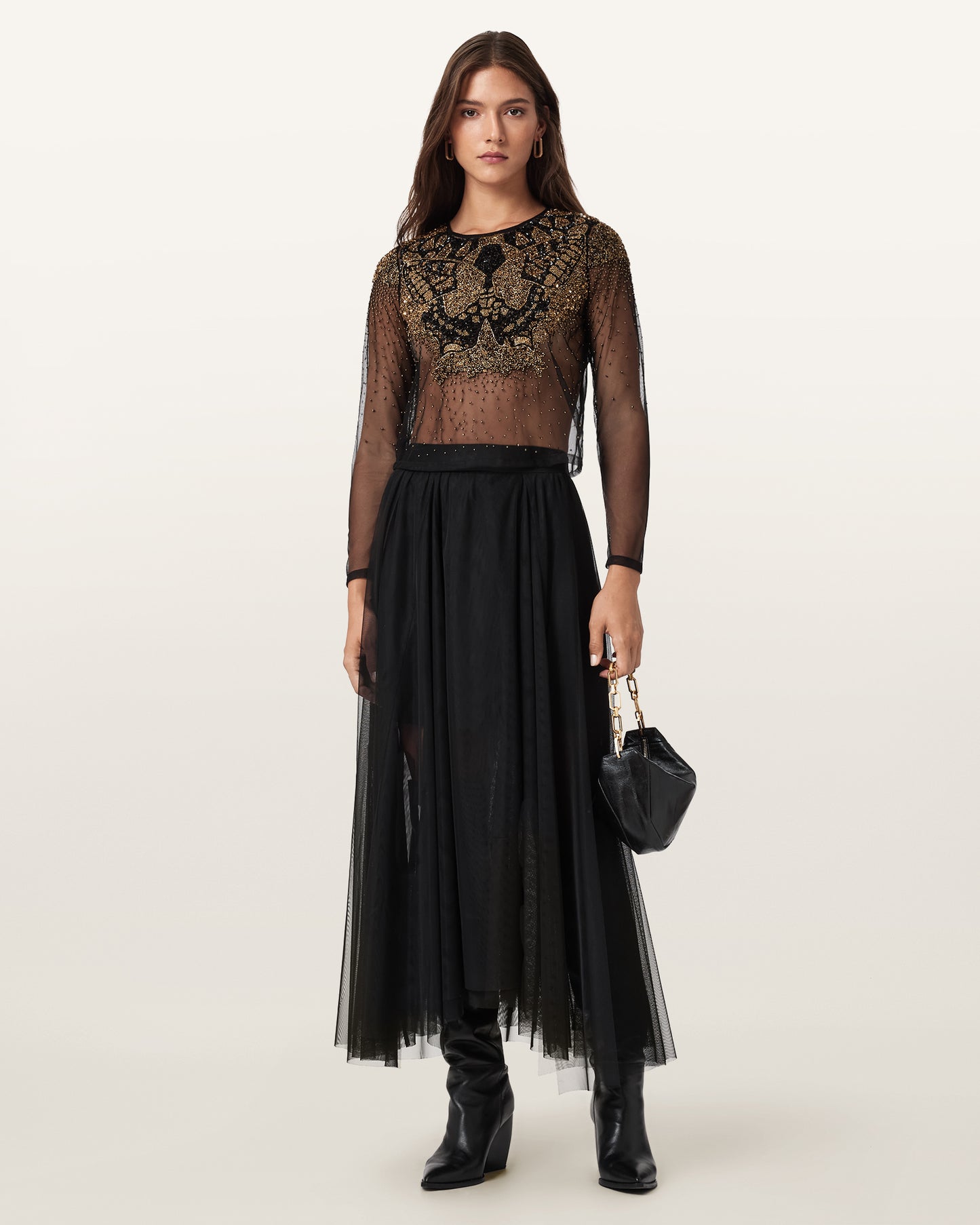 Black Color Ally Tulle Skirt from AllSaints