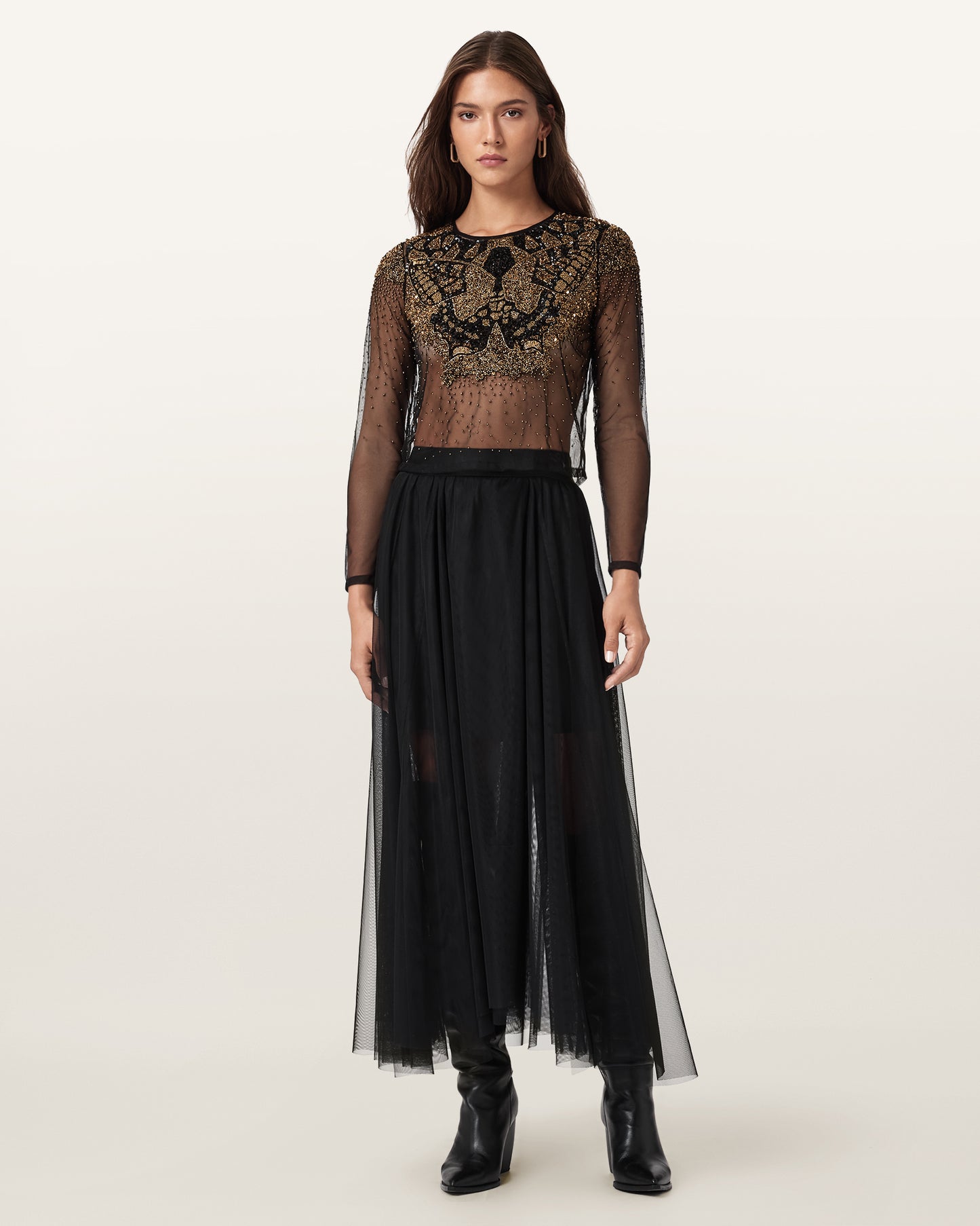 Black Color Ally Tulle Skirt from AllSaints