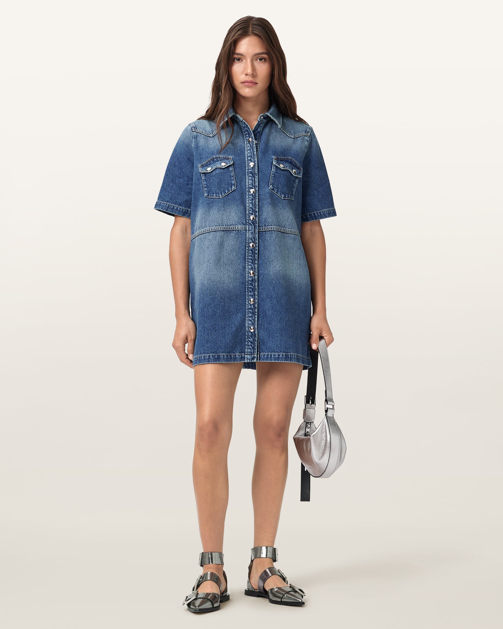 Mid Indigo Color Rock Denim Dress from AllSaints