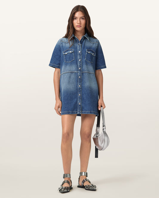 Mid Indigo Color Rock Denim Dress from AllSaints
