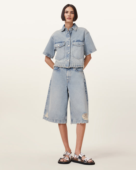 Light Indigo Color Louie Long Short from AllSaints