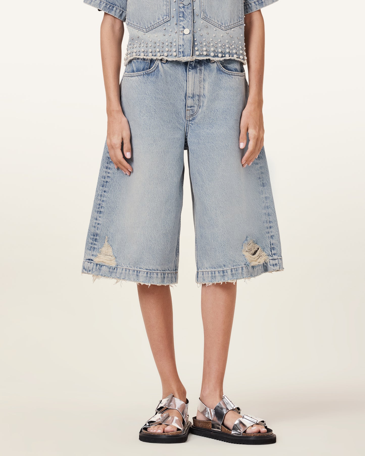 Light Indigo Color Louie Long Short from AllSaints