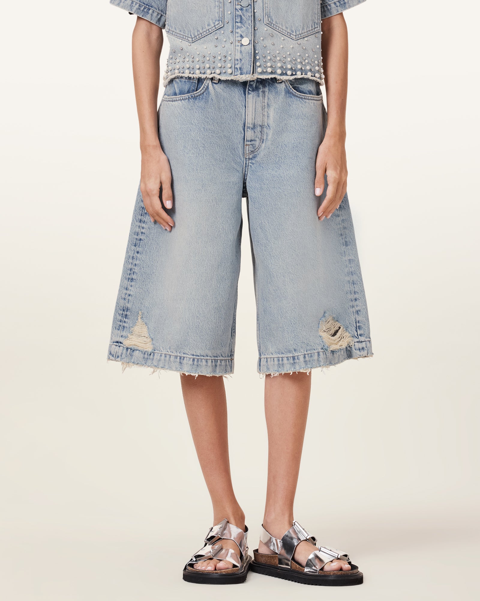 Light Indigo Color Louie Long Short from AllSaints
