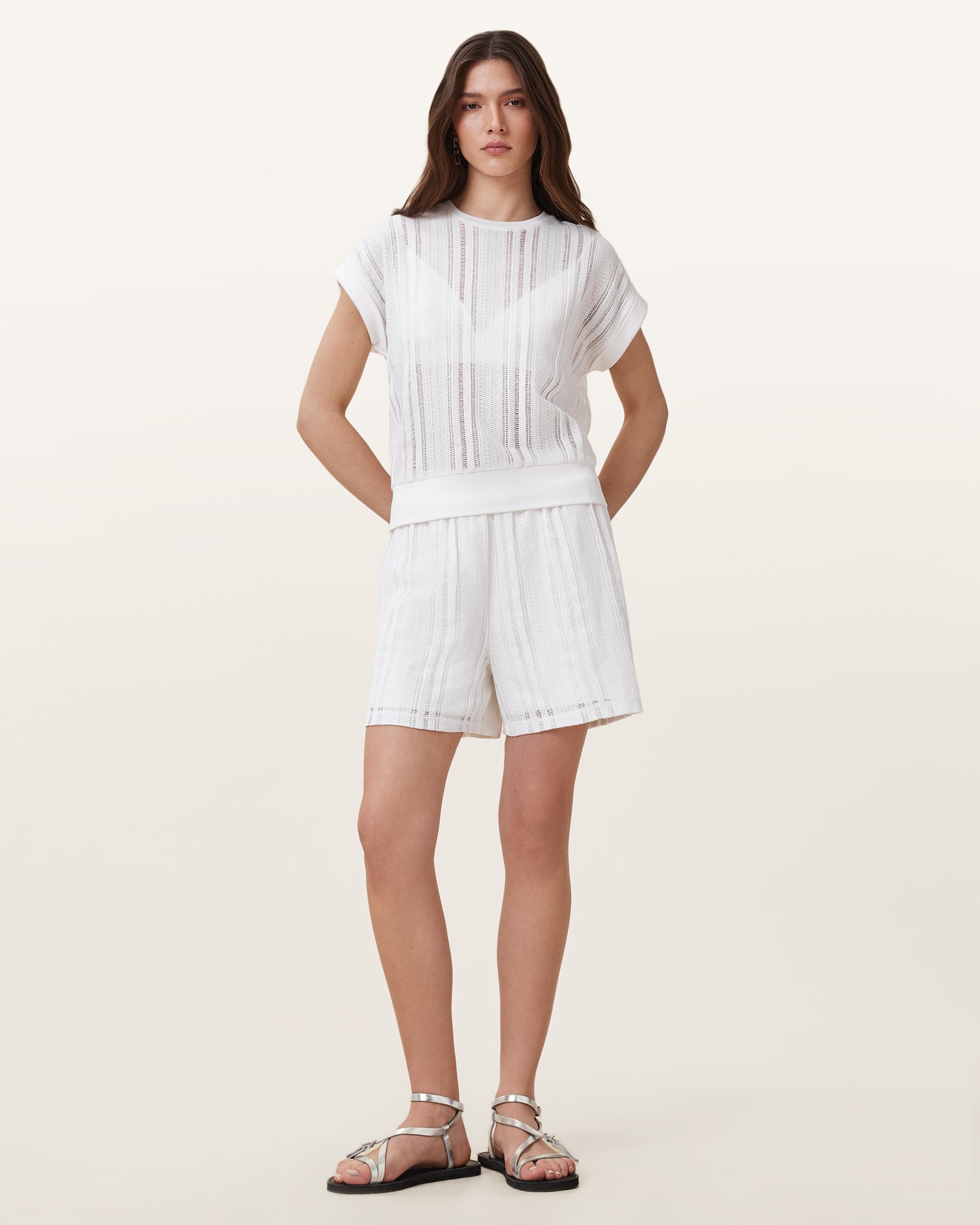TOFU WHITE Color Giana Crochet Short from AllSaints