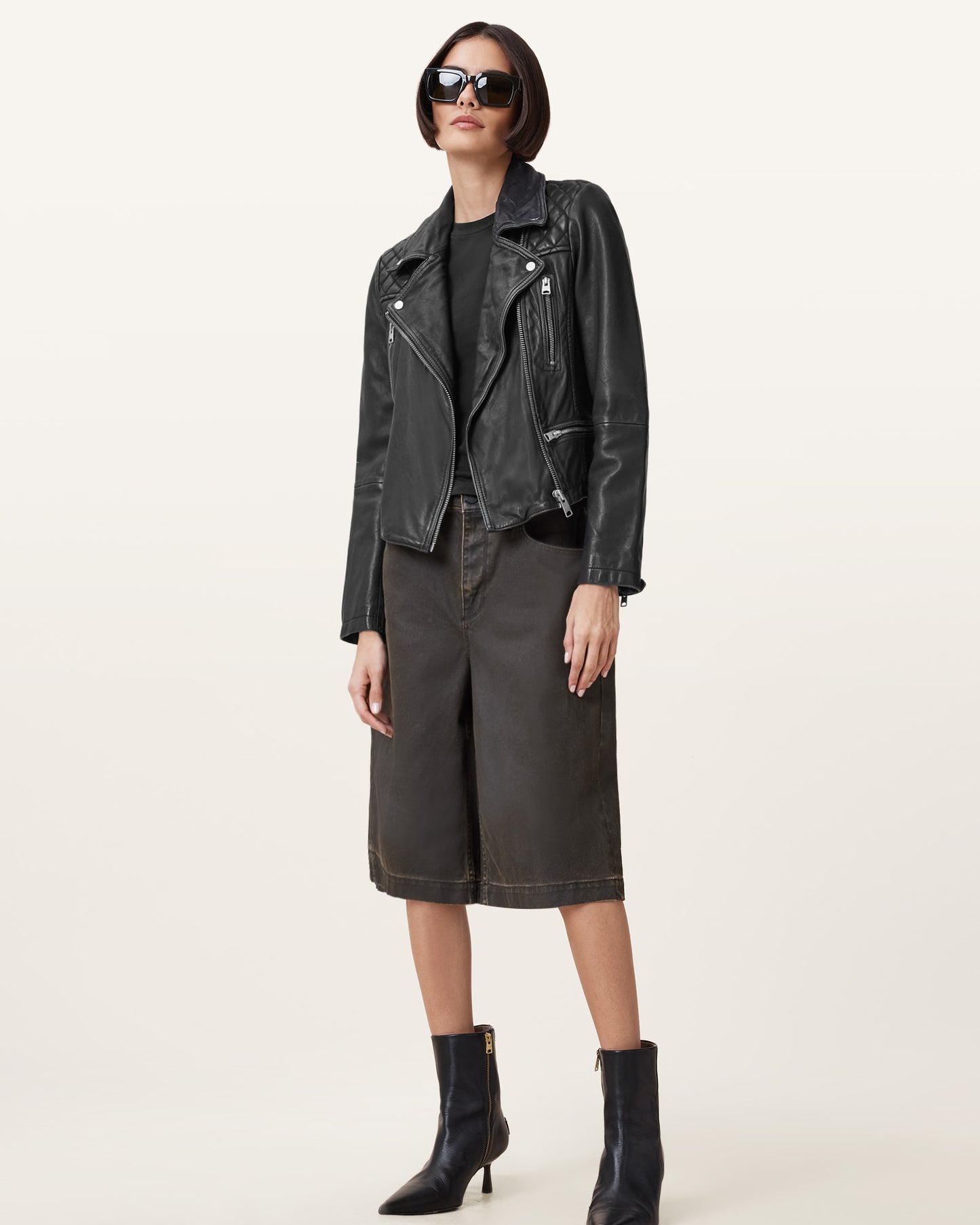 Cargo Biker Leather Jacket