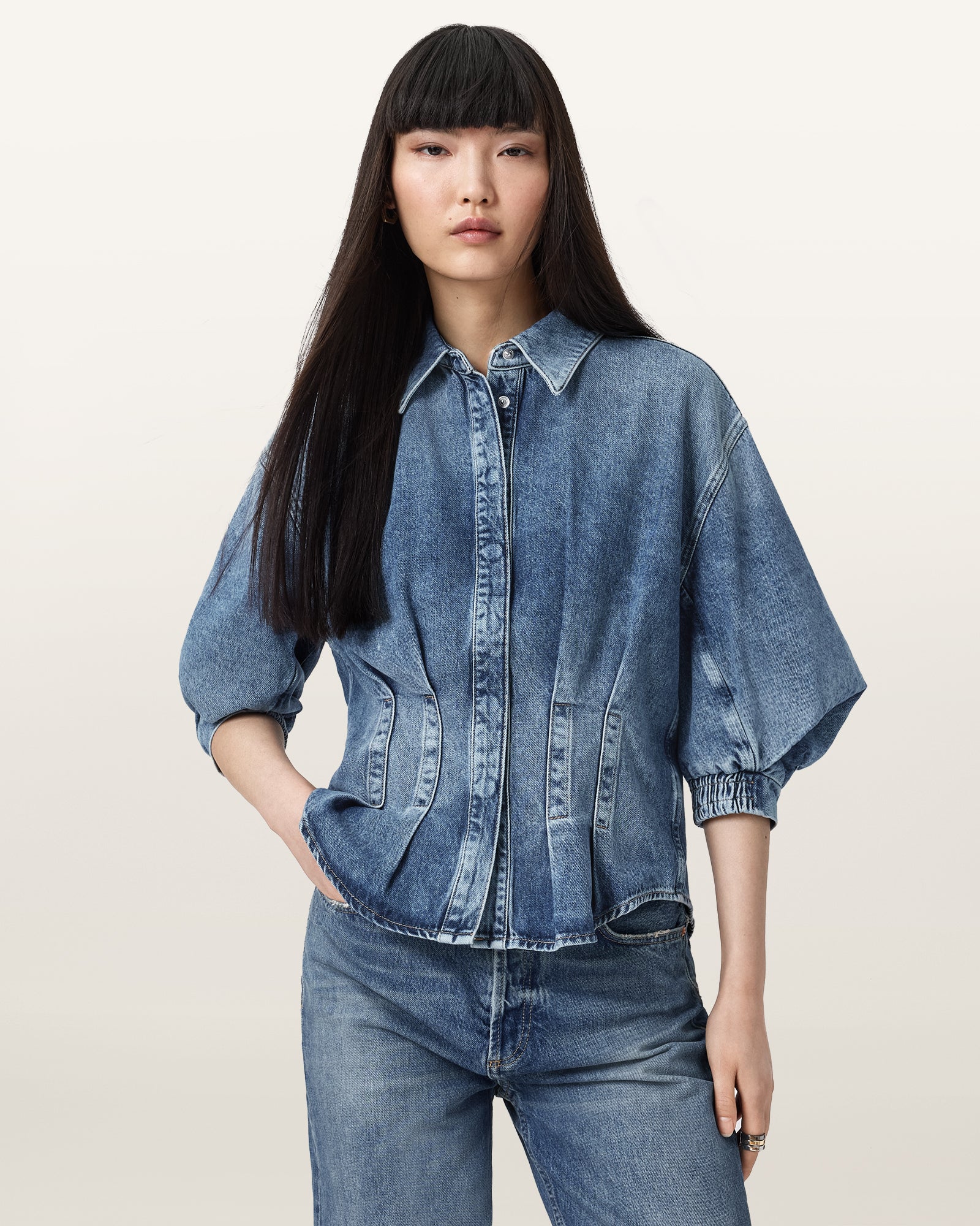 Vintage Indigo Color Nancy Denim Shirt from AllSaints