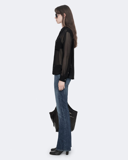 SHEER BLACK Color Maven Military Shirt from AllSaints