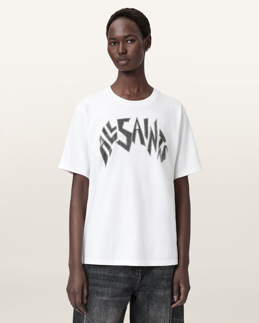 Optic White Color Zinc Boyfriend Tee from AllSaints