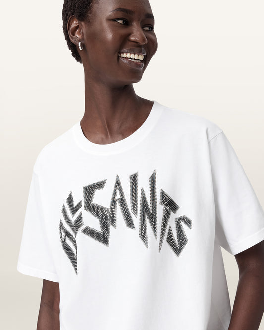 Optic White Color Zinc Boyfriend Tee from AllSaints
