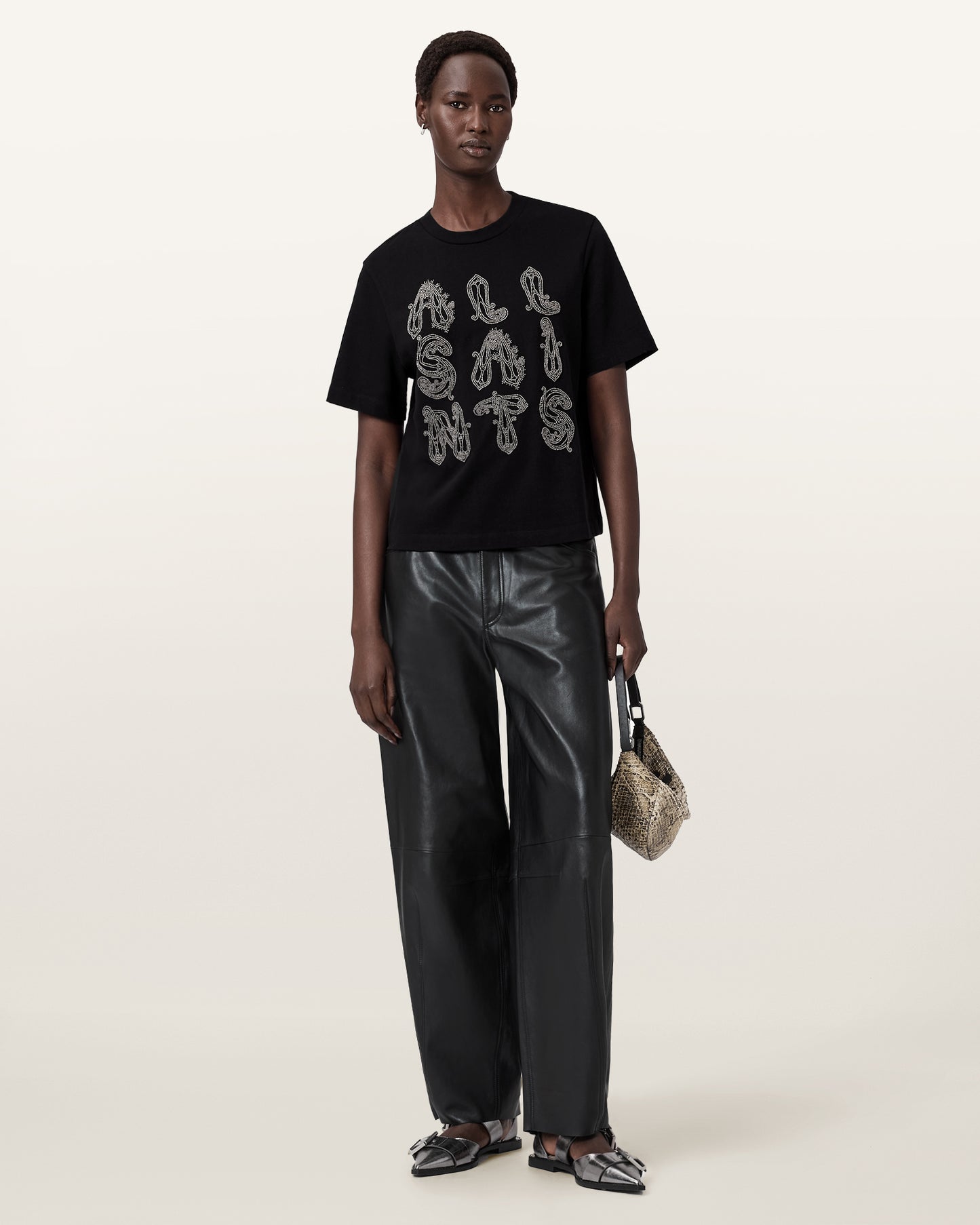 Black Color Ella Lisa Tee from AllSaints