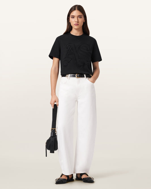 Black Color Lisa Embos Tee from AllSaints