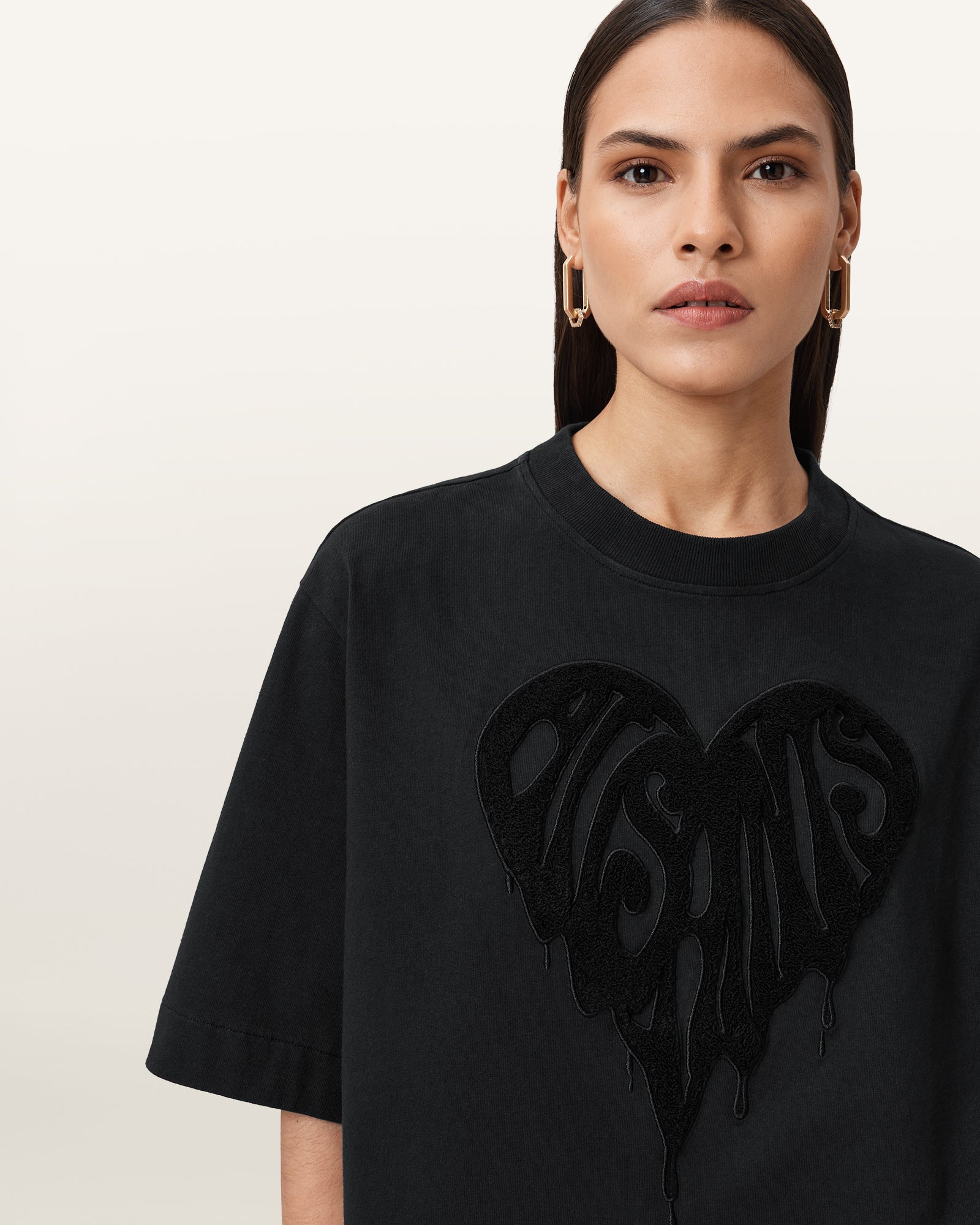 Black Color Trip Lottie Tee from AllSaints