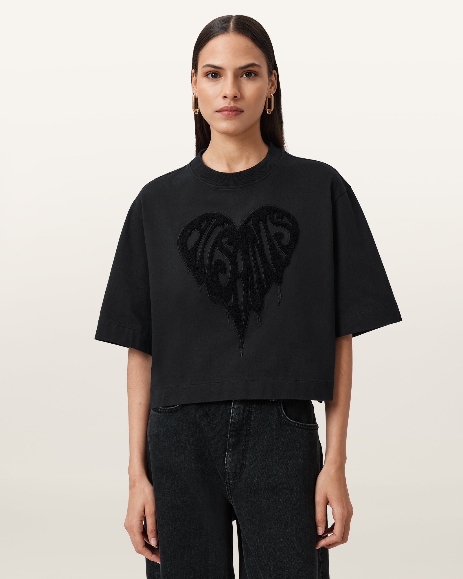 Black Color Trip Lottie Tee from AllSaints