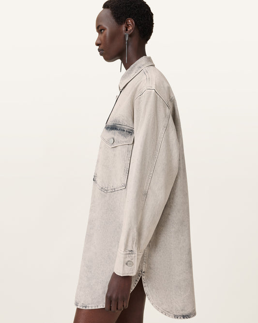 SNOW GREY Color Faye Sparkle Dress from AllSaints