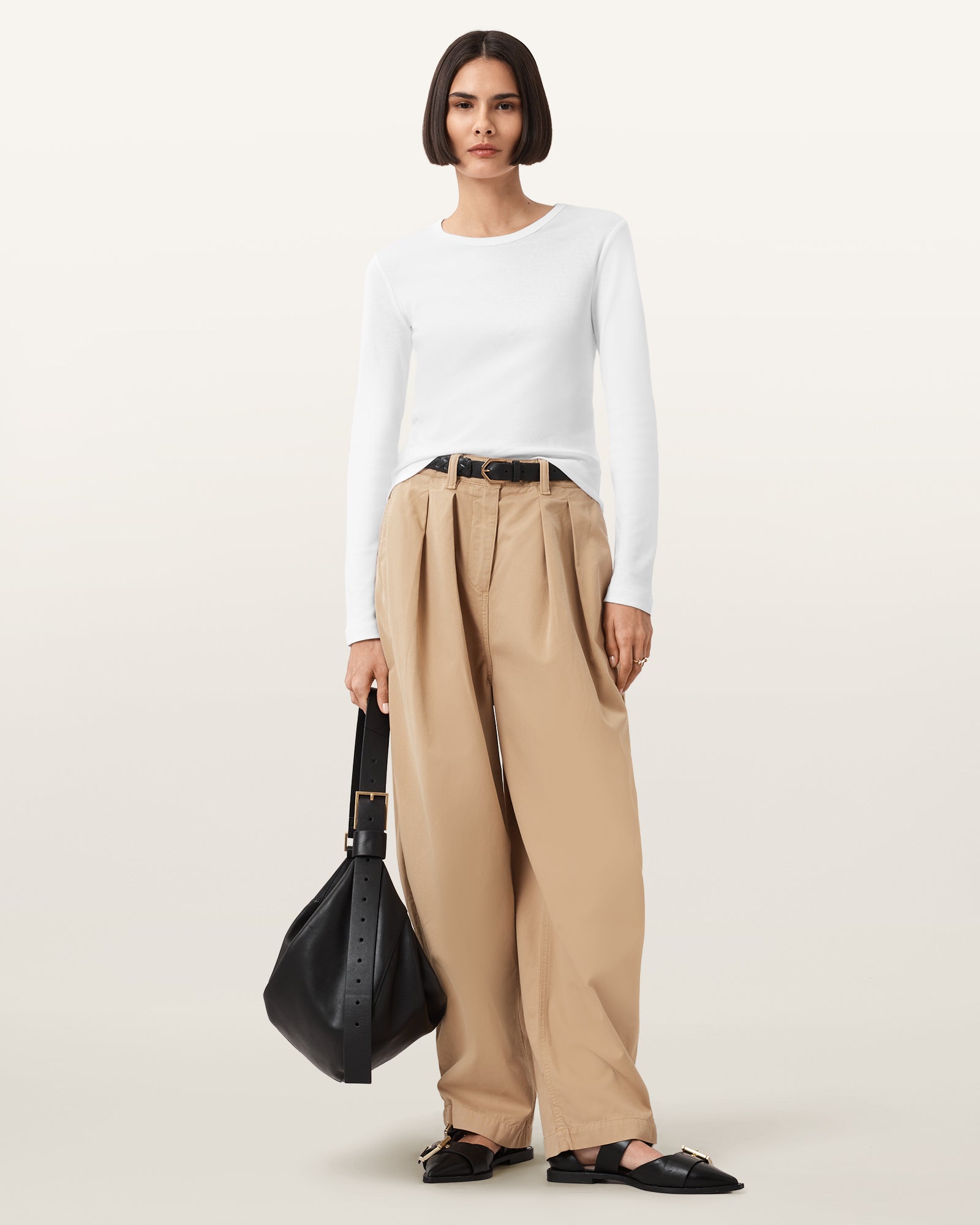 Optic White Color Stevie LS Tee from AllSaints