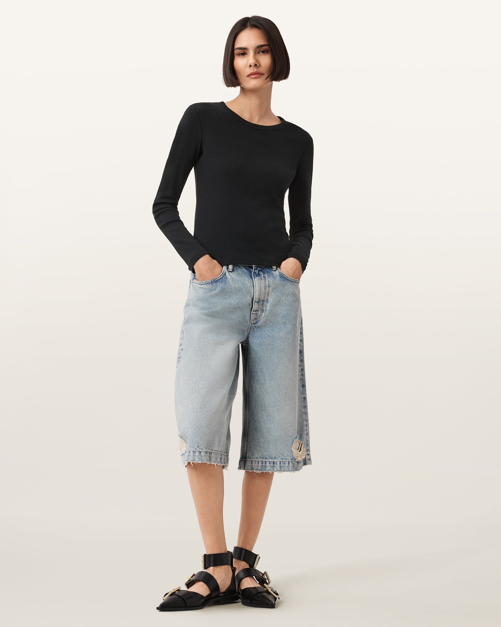 Black Color Stevie LS Tee from AllSaints