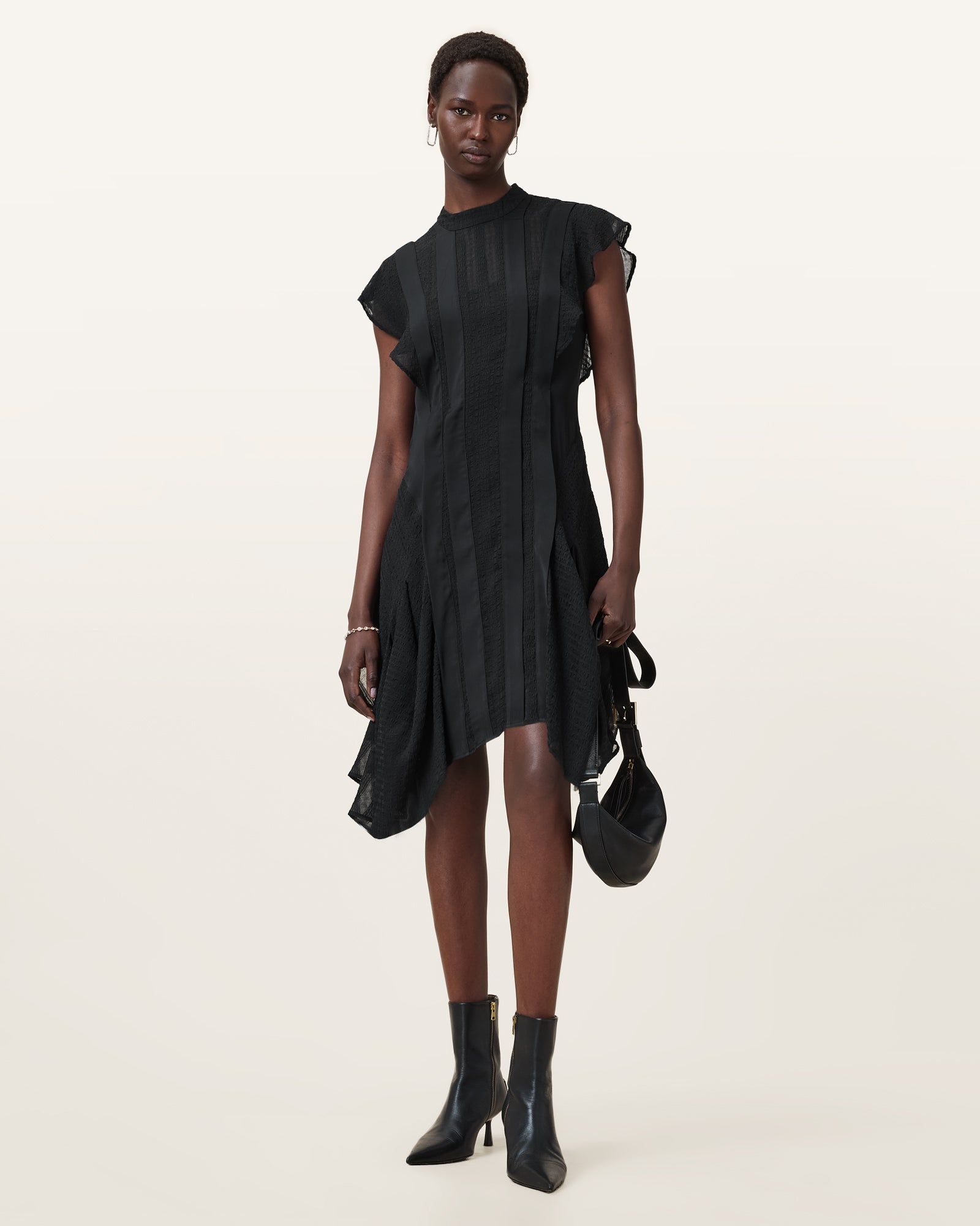 Black Color Fleur Texture Dress from AllSaints