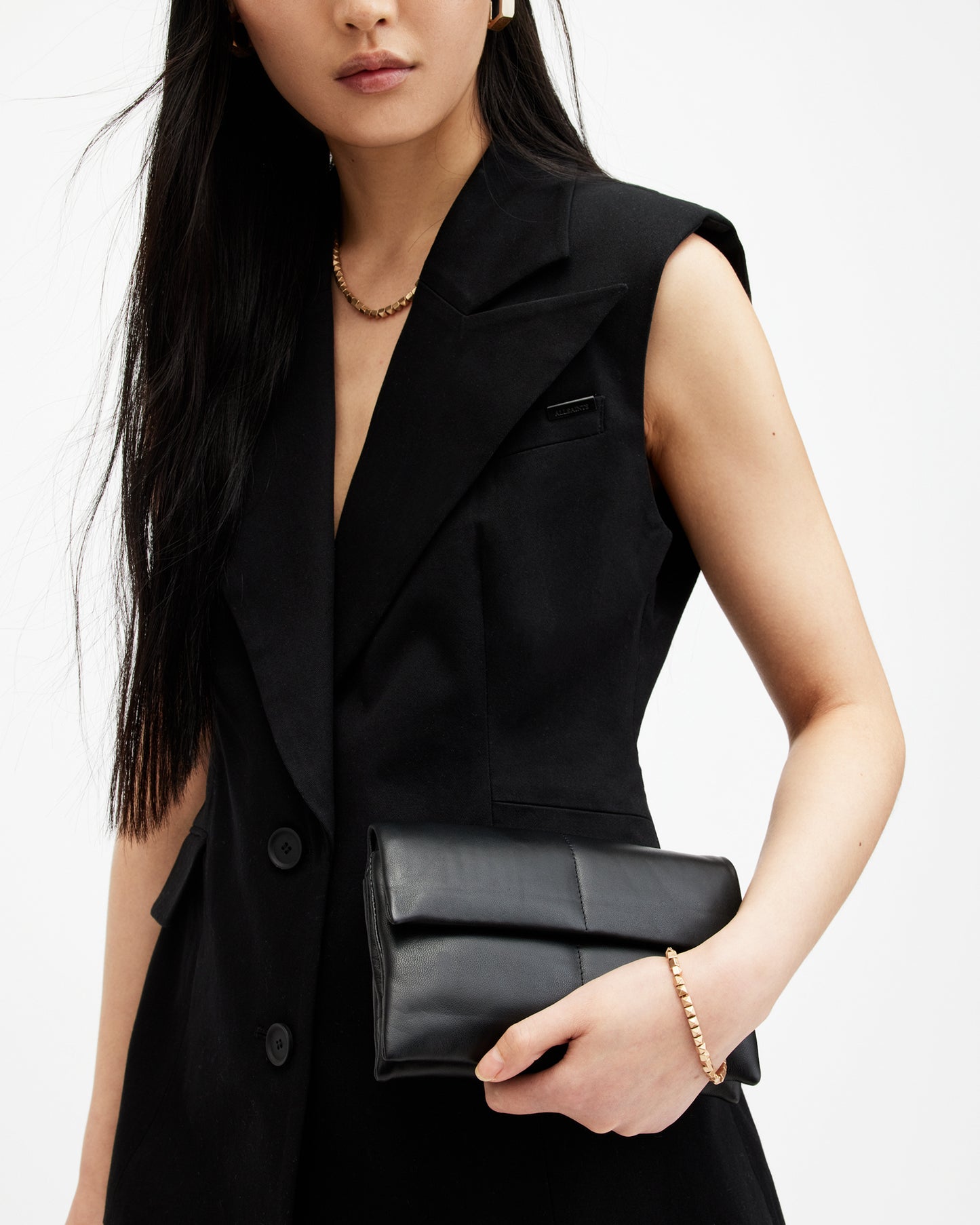 Ezra Leather Quilted Crossbody Bag