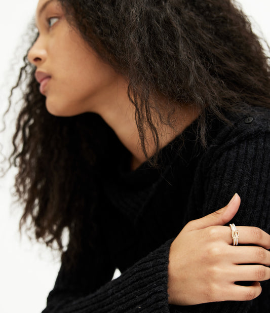 Brea Beaded Buckle Shape Ring - AllSaints Hong Kong