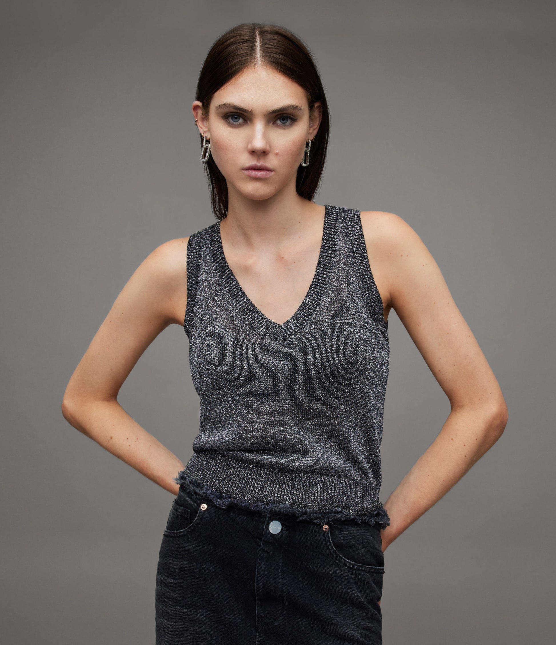 Lyra Glitter Tank - AllSaints Hong Kong