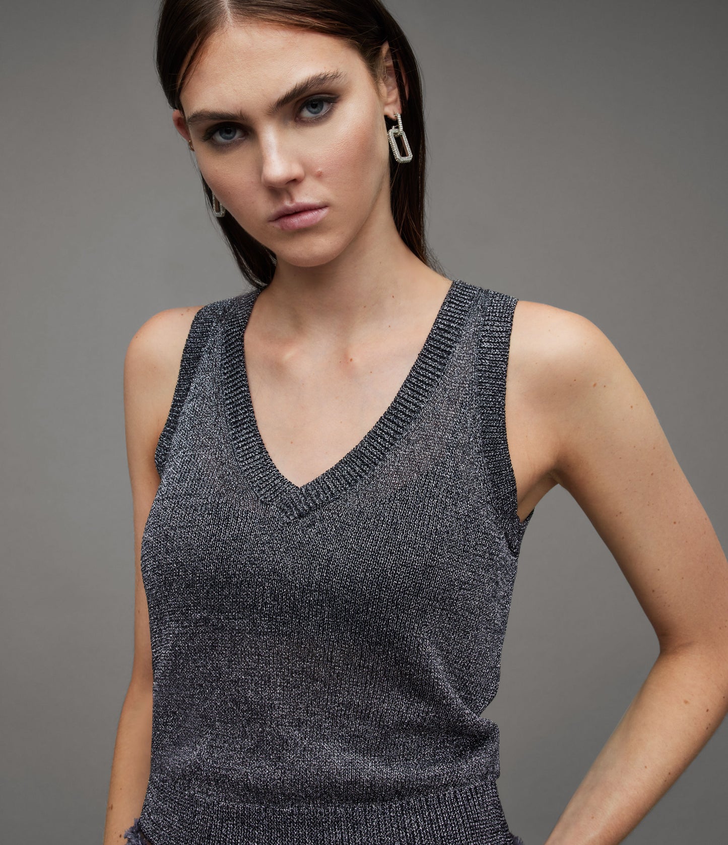 Lyra Glitter Tank - AllSaints Hong Kong