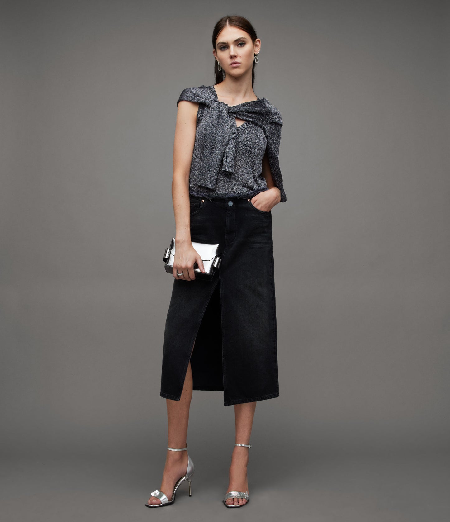 Lyra Glitter Tank - AllSaints Hong Kong