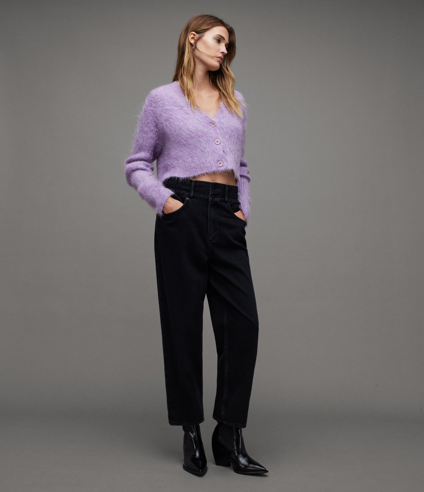 Wick Brushed Cardigan - AllSaints Hong Kong