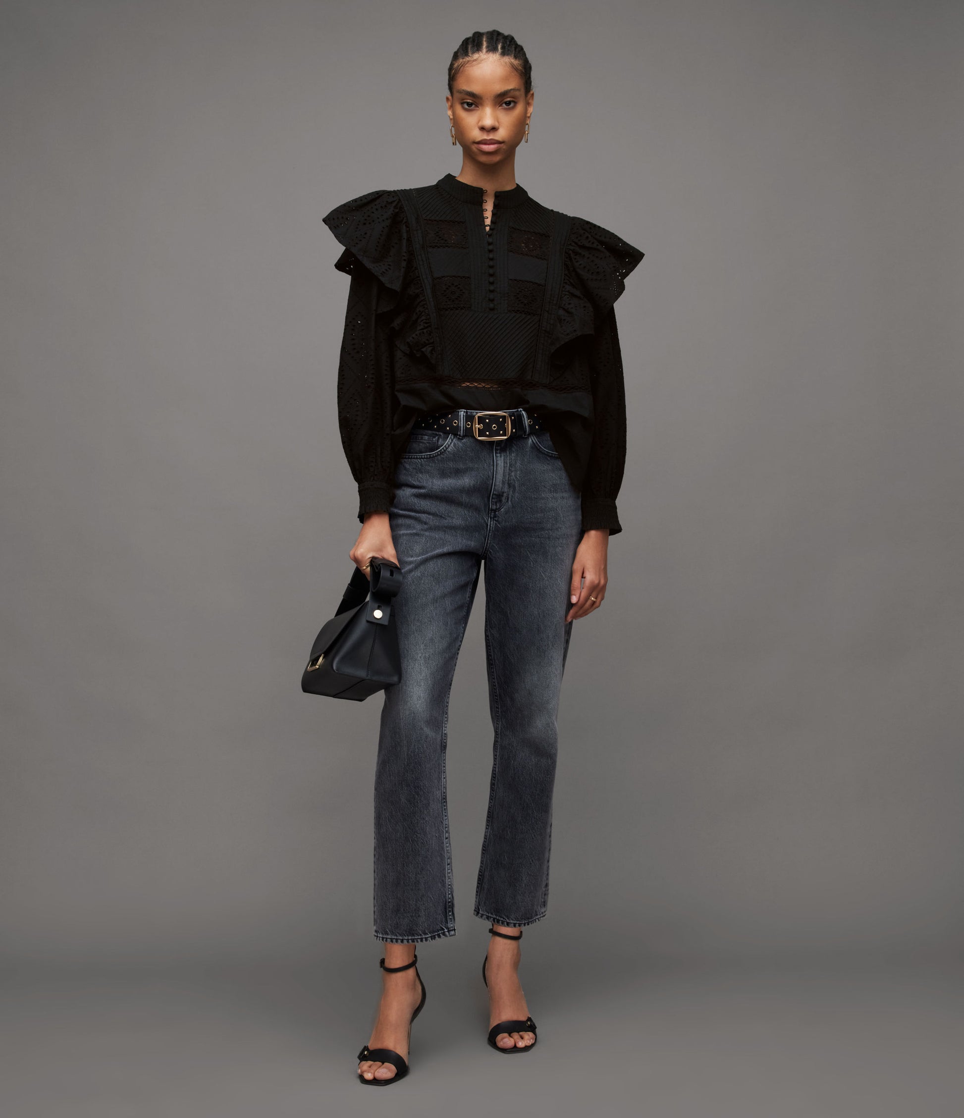 Aubrey Broderie Top - AllSaints Hong Kong