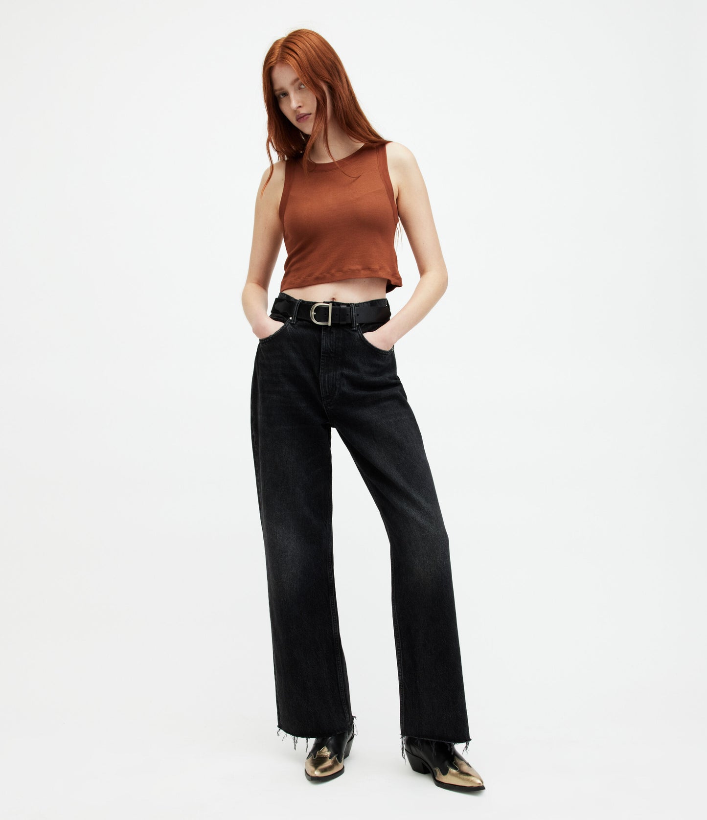 Rina Cropped Tank - AllSaints Hong Kong
