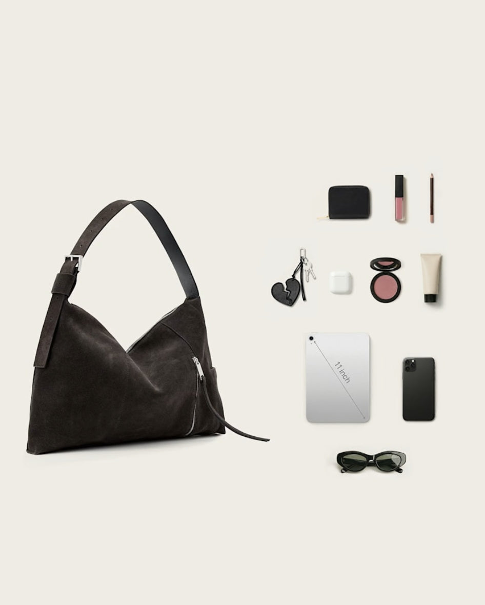 Alba Suede Shoulder Bag