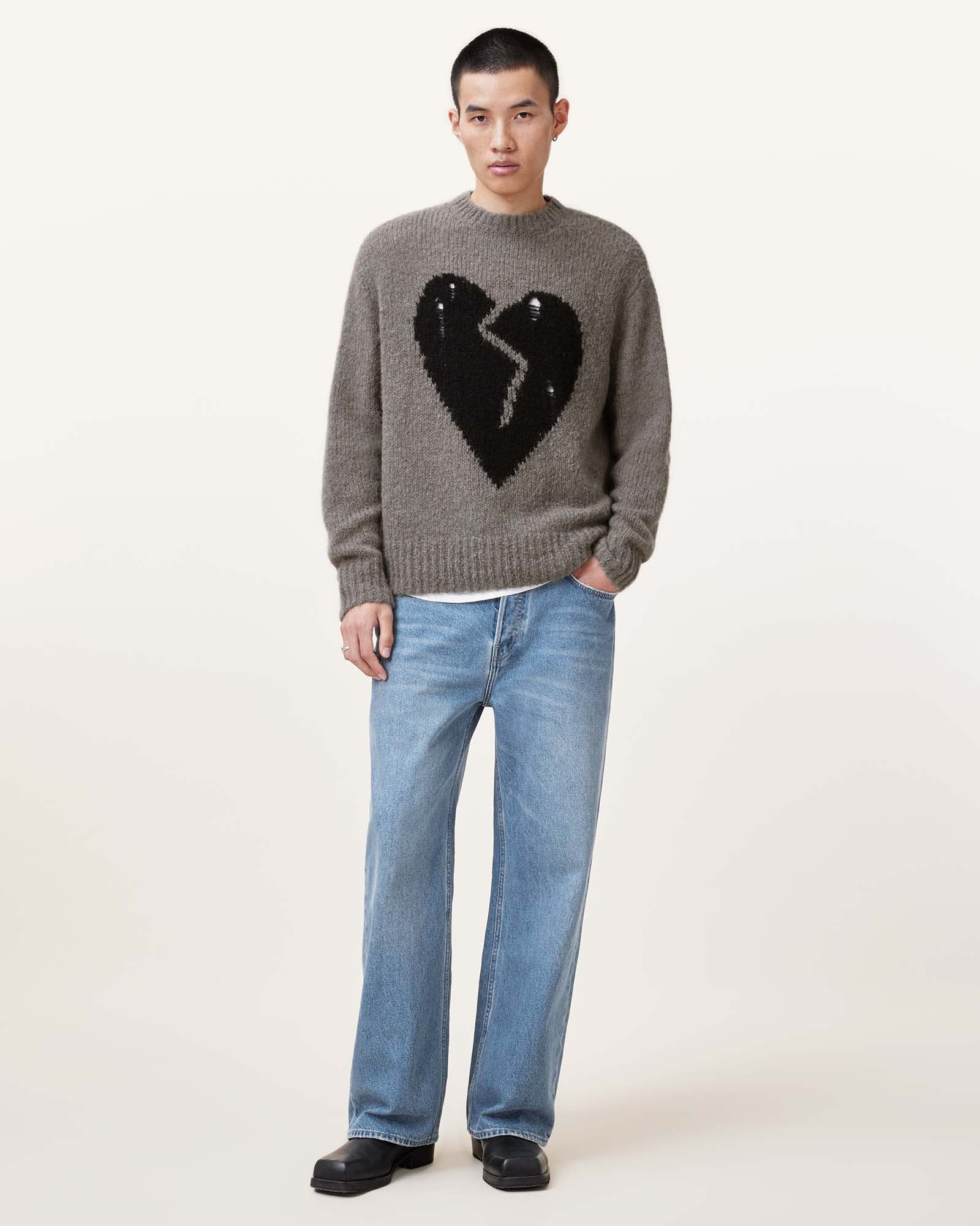 Gunmetal Grey Color Luvheart Crew from AllSaints