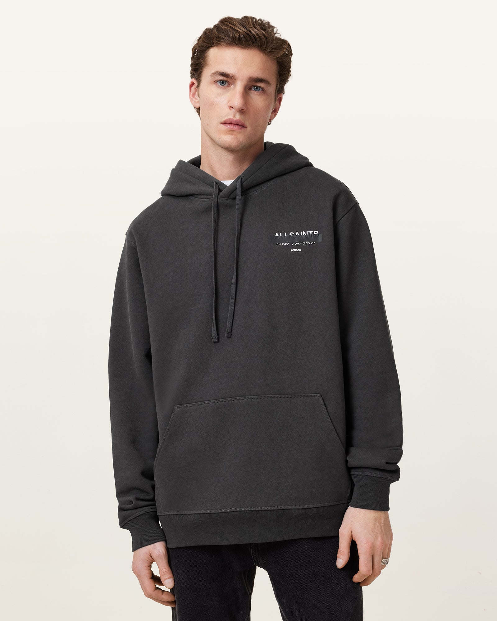 Washed Black Color Redact OTH Hoodie from AllSaints