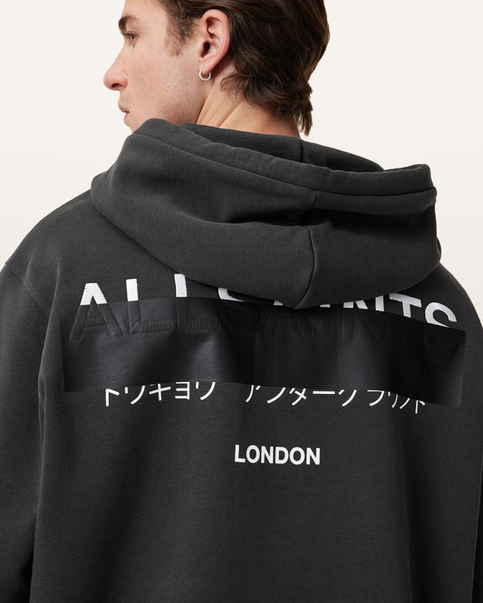 Washed Black Color Redact OTH Hoodie from AllSaints