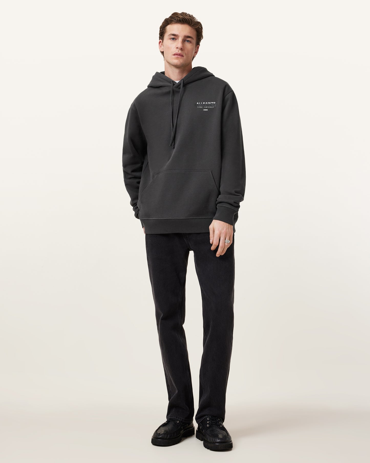 Washed Black Color Redact OTH Hoodie from AllSaints